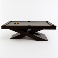 Designer Pool Table Built for Professional Play, 8-Foot Slate Bed, Tournament Cloth, X-Frame Base